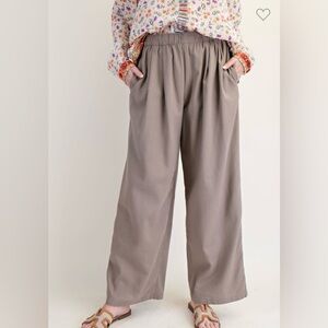 Wide Leg Taupe Pants